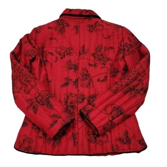 Vintage Anne Carson 100% Silk Beaded and Sequin Quilted Button Down Jacket Small - Picture 6 of 10